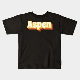 Aspen Retro Vintage Text Kids T-Shirt